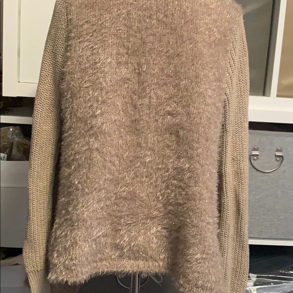 Simply Vera golden cardigan with sweater arms